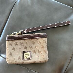 Dooney & Bourke Tan and Brown Monogram Wristlet